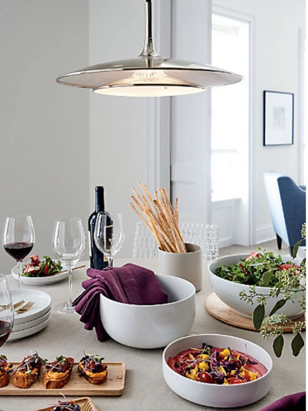 New! Crate&Barrel White Ceramic Bowl with Wood Lid